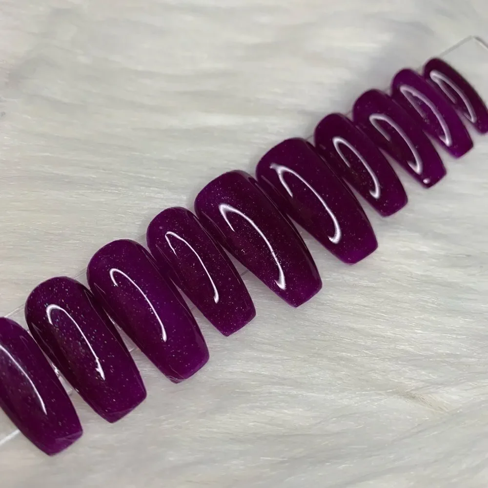 Classic Purple Heart Custom Press On Nails | High Quality Nails | Handmade - Picture 2 of 12